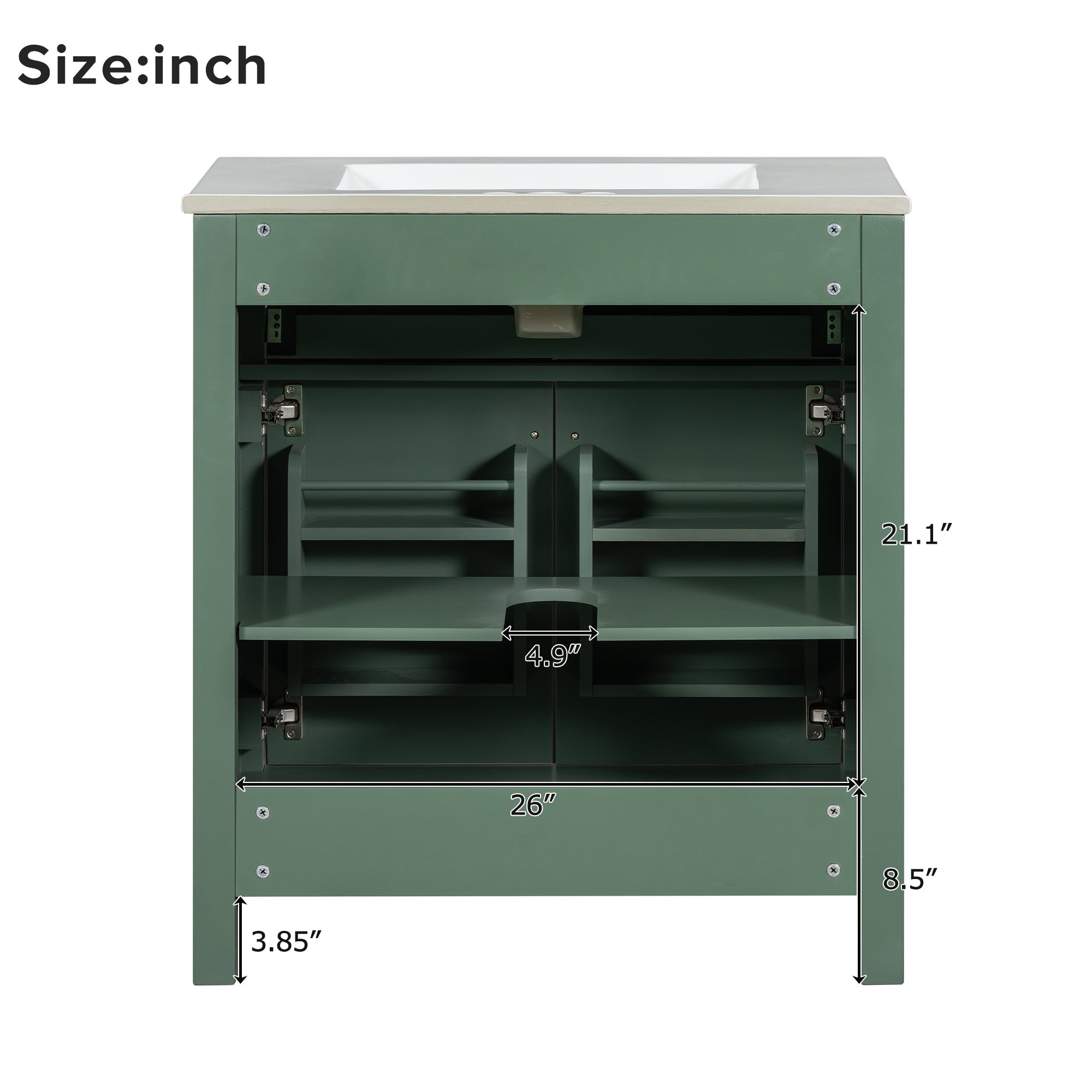 30-Inch Bathroom Vanity with Ceramic Sink - Modern