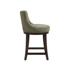 Lucia Wood Chenille Counter Stool in Leaf