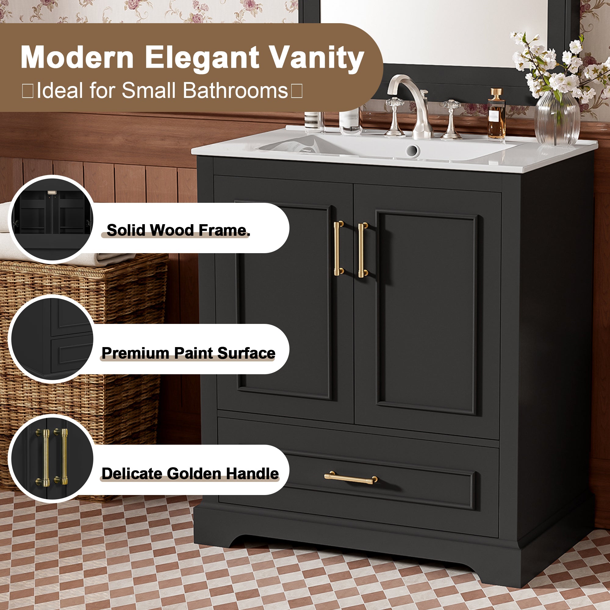 30" Bathroom Vanity with Sink