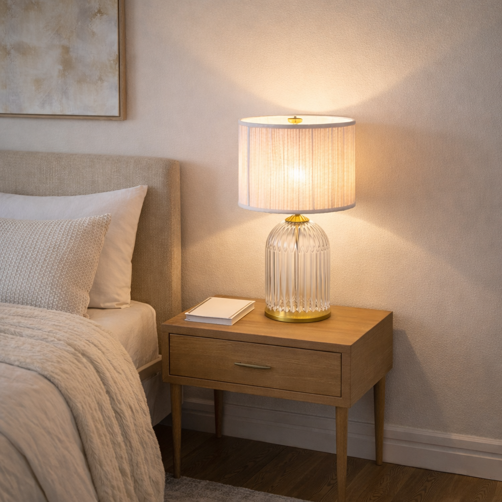 Nordic Solid Wood Desk Bedside Table Lamp