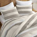 3-Piece King/Cal King Stripe Textured Print Comforter Set
