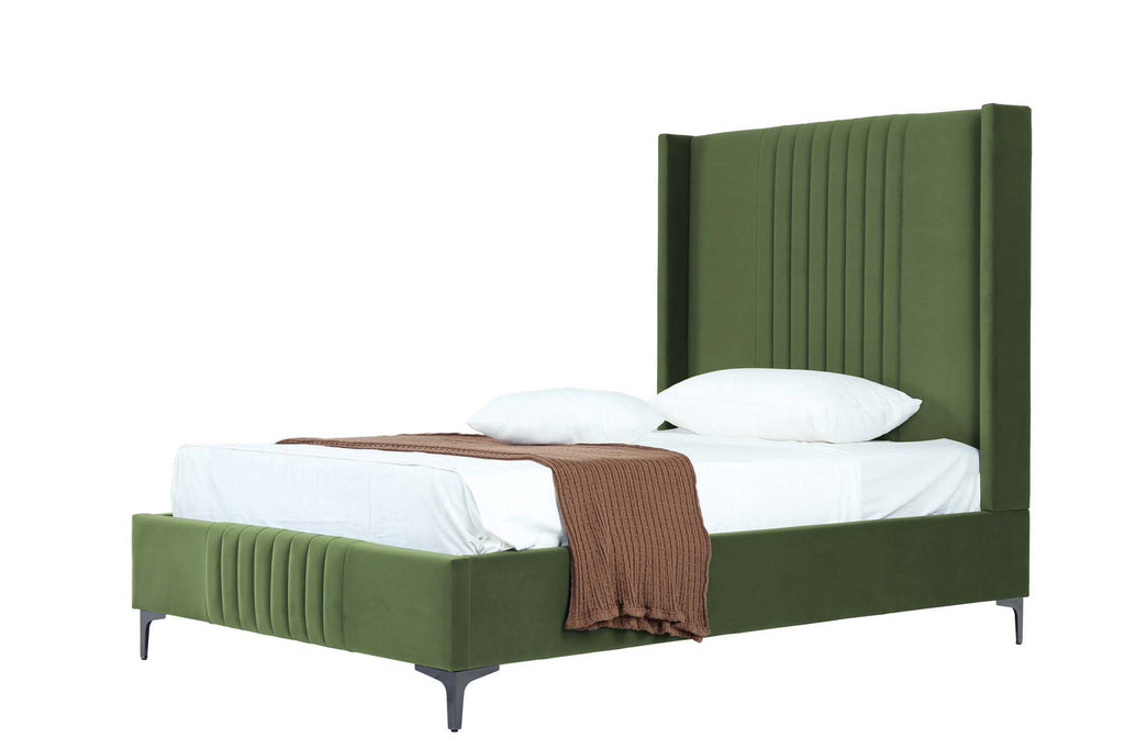 Promenade Upholstered Velvet 48" Bed in Moss