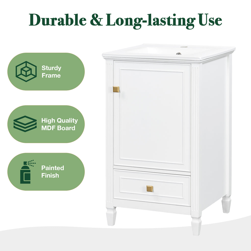 20" Bathroom Vanity with Ceramic Sink