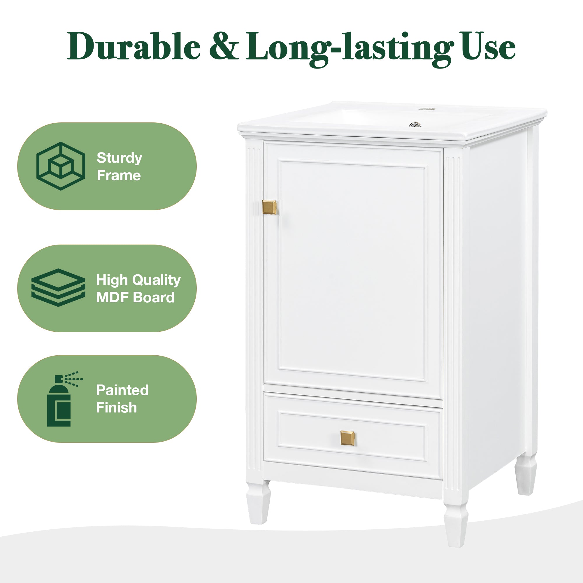 20" Bathroom Vanity with Ceramic Sink