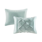 7 Piece Tufted Comforter Set Seafoam King