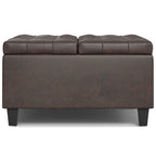 Harrison 30 Inch Wide Small Square Coffee Table Storage Ottoman