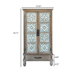 55.12'' Tall Tower Storage Cabinet - Rustic Wood Sideboard Pantry Cabinet