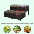 Outsunny 4 Piece Raised Garden Bed with Legs, Self-Watering Planter Box