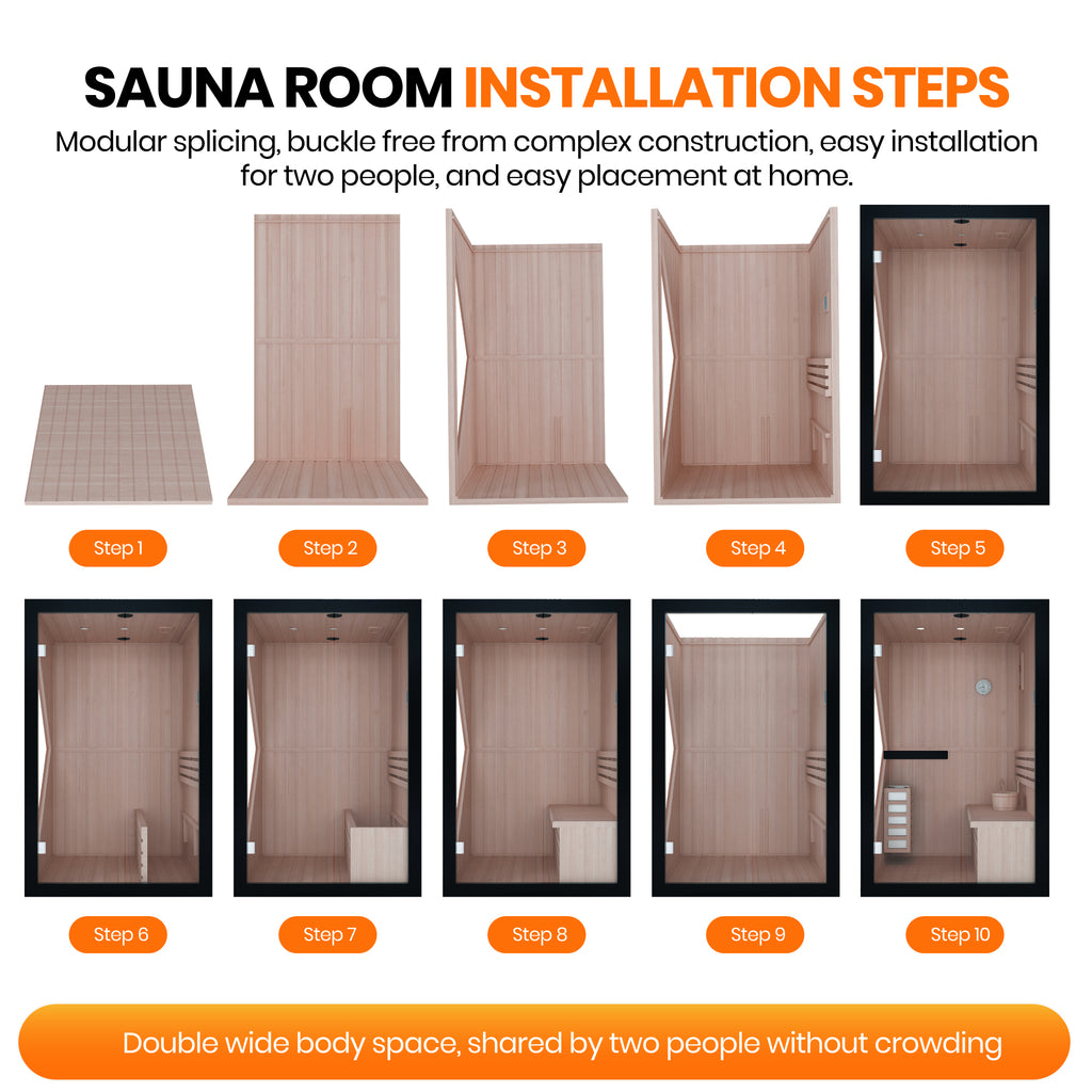 3000W African Oguman Double Traditional Indoor Stove Sauna Room