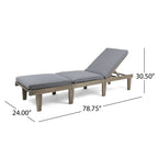 Ariana KD Wood Chaise Lounge With Cushion