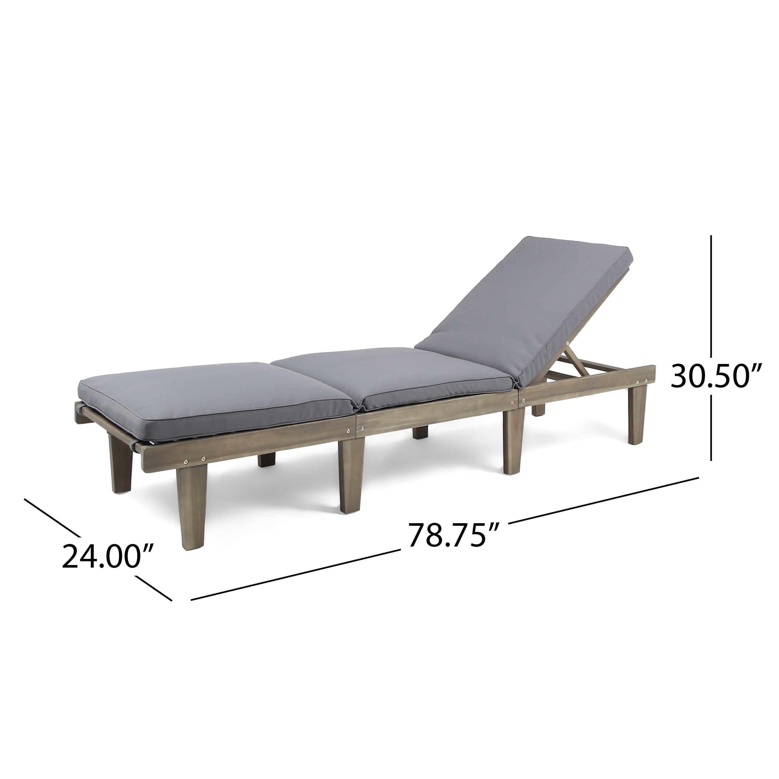 Ariana KD Wood Chaise Lounge With Cushion