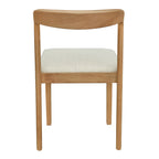Solid Rubber Wood Dining Chairs (Natural Oak+Beige) - Set of 2
