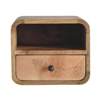 Extra Mini Wall-Mounted Curved Oak-ish Nightstand