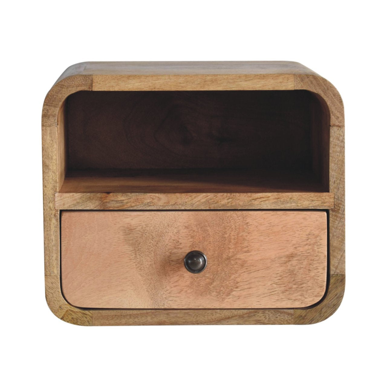 Extra Mini Wall-Mounted Curved Oak-ish Nightstand