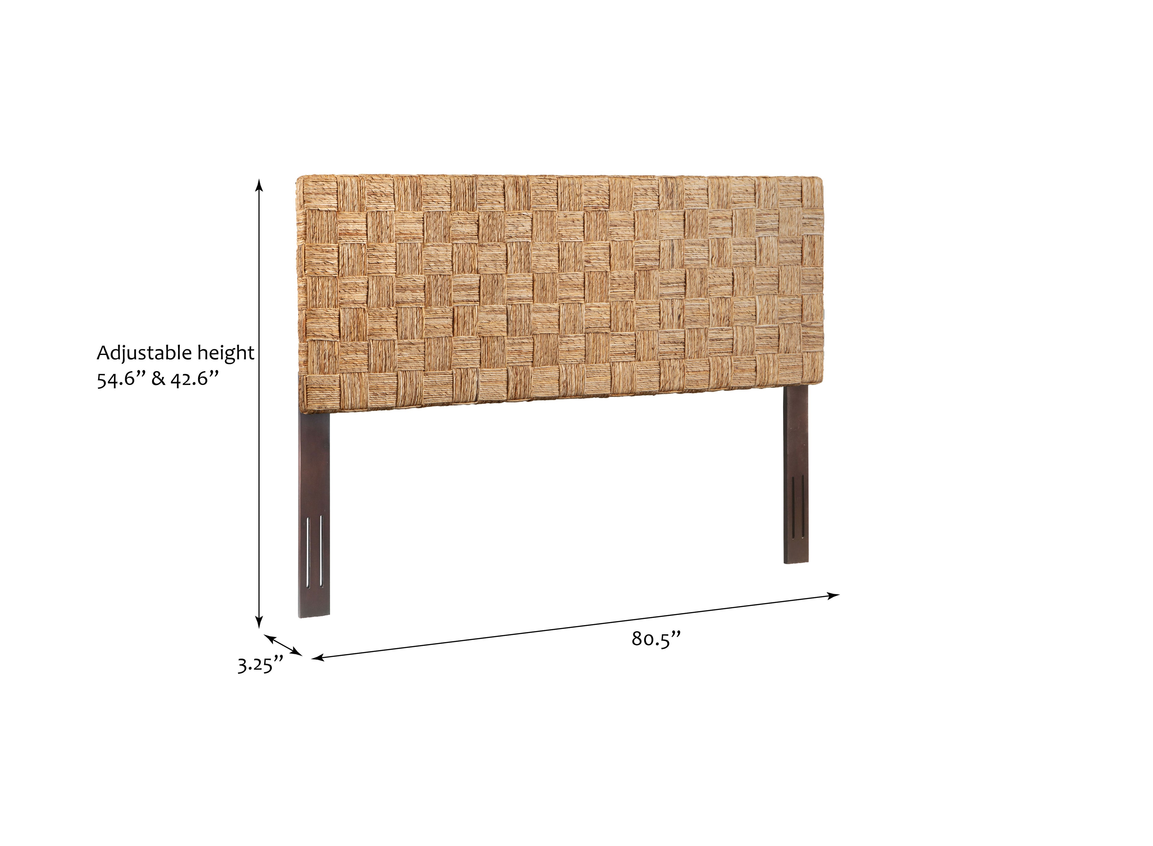 King Size Woven Rattan Adjustable-Height Headboard