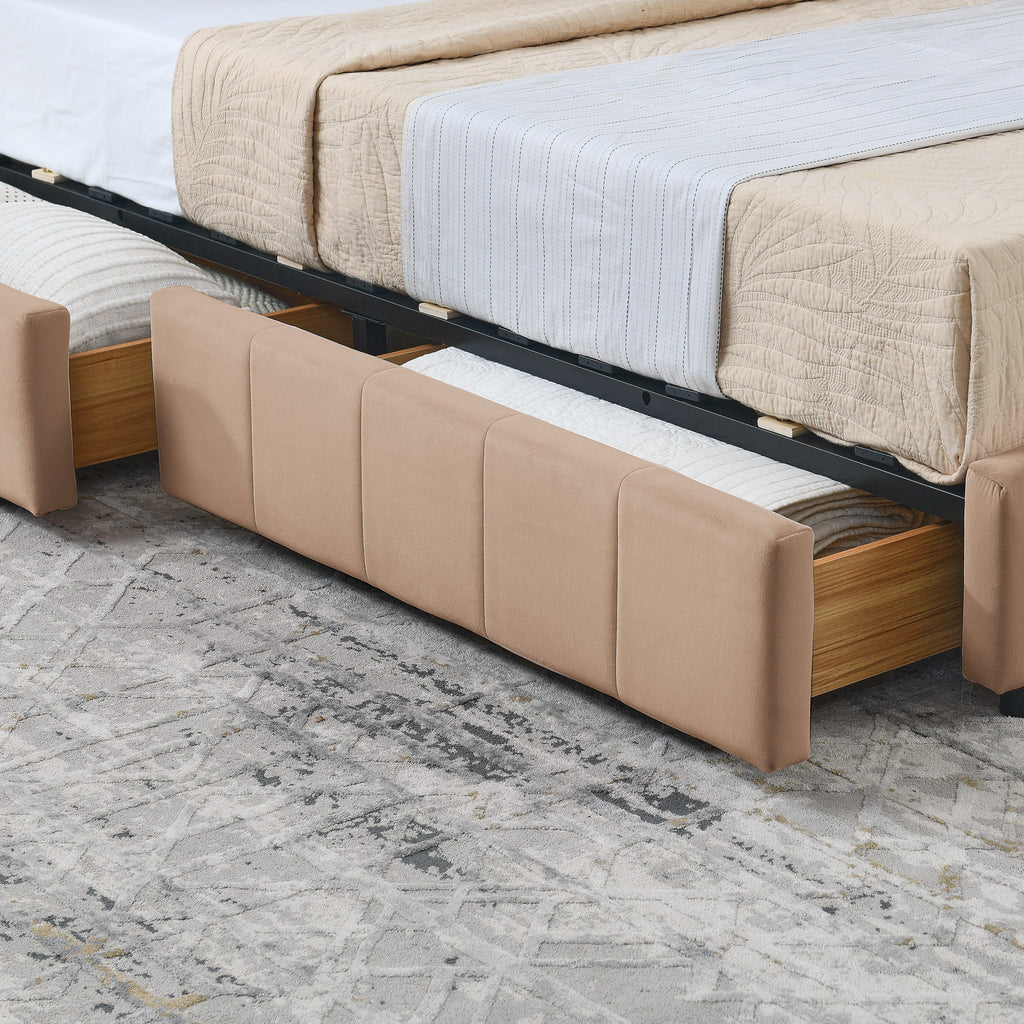 Full Size Storage Upholstered Tufted Bed Frame