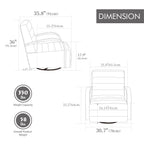 30.7"W Modern Upholstered 360° Swivel Accent Chair