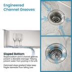 Stainless Steel Kitchen Sink, 33"x22" Single Bowl