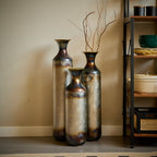 Hand-Forged Metal Vases Set of 3