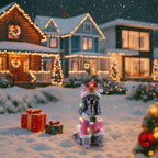 Christmas Poodle Statue