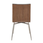 Contemporary Dining Accent Chair with Swivel in Stainless Steel