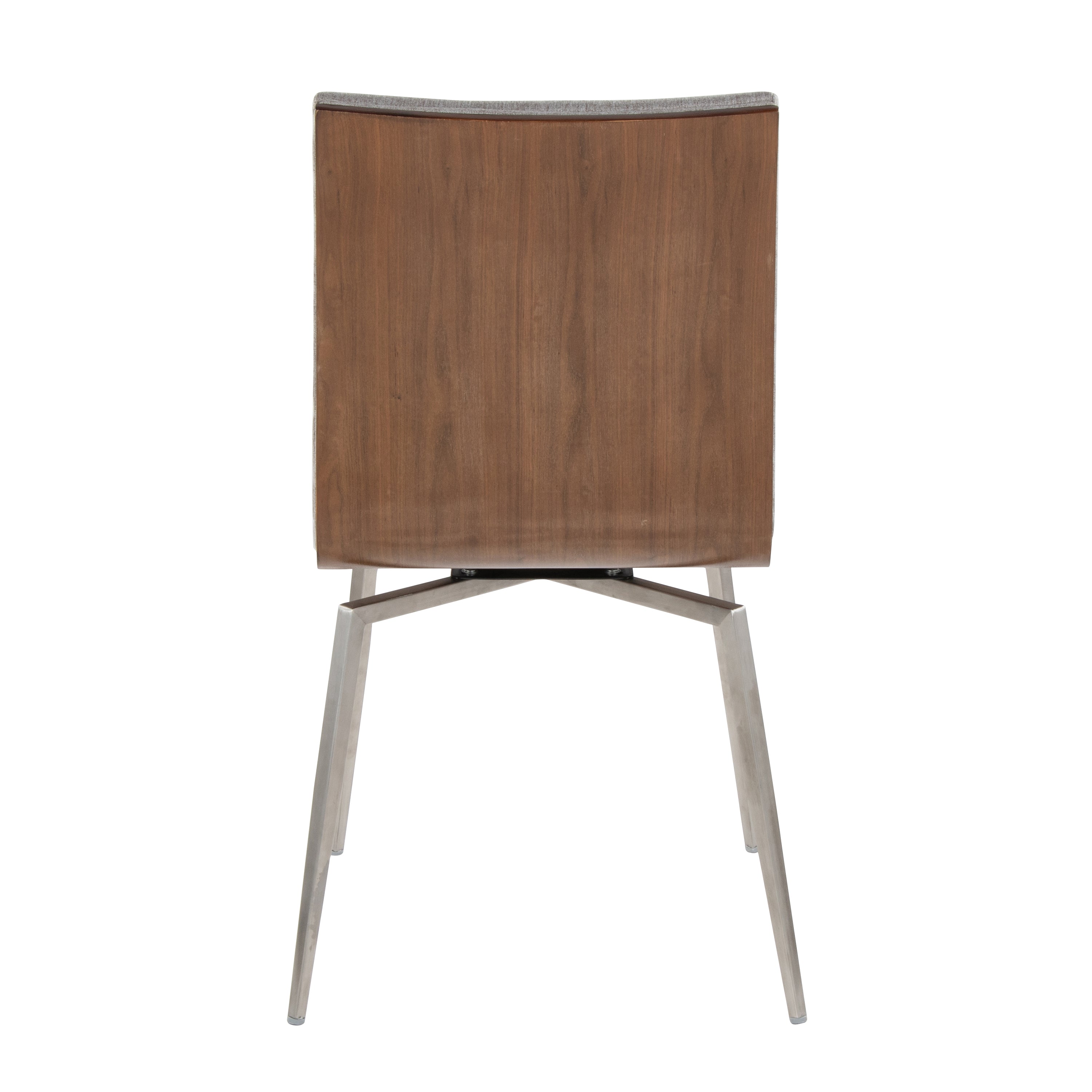 Contemporary Dining Accent Chair with Swivel in Stainless Steel