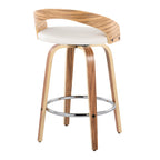 26" Mid-Century Modern Fixed-Height Counter Stool Set