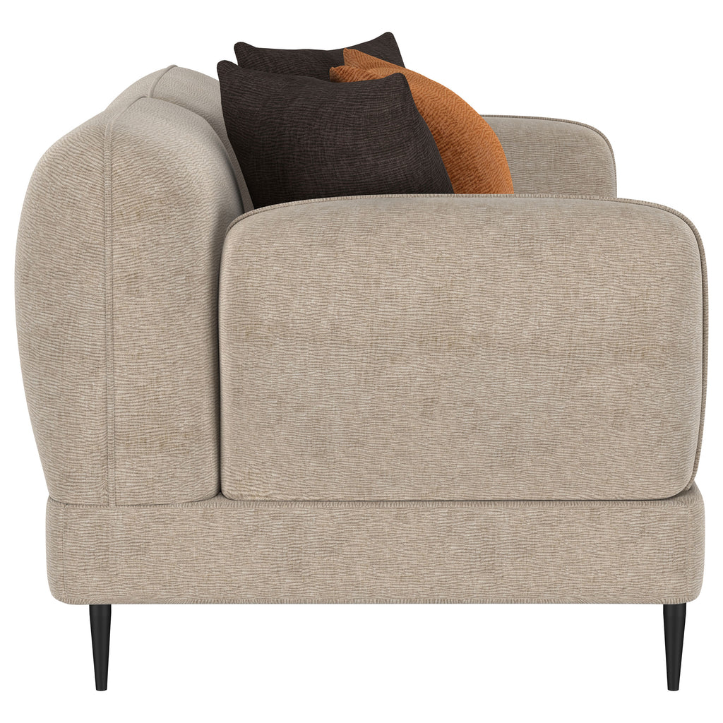 Repley Latte Upholstered Sculpted Track Arm Loveseat