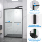Aluminum Frame Double Sliding Shower Door 44-48"x72"