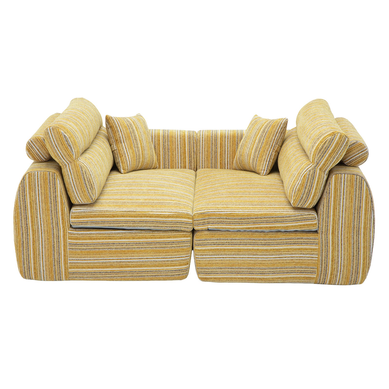 Woven Chenille Striped Compression Sofa