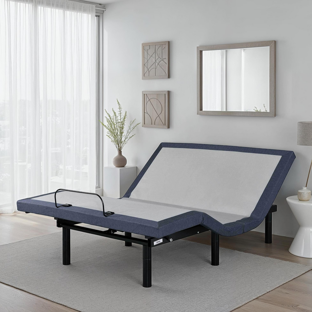 Twin XL Adjustable Bed Base with Massage and Head and Foot Position Adjustments