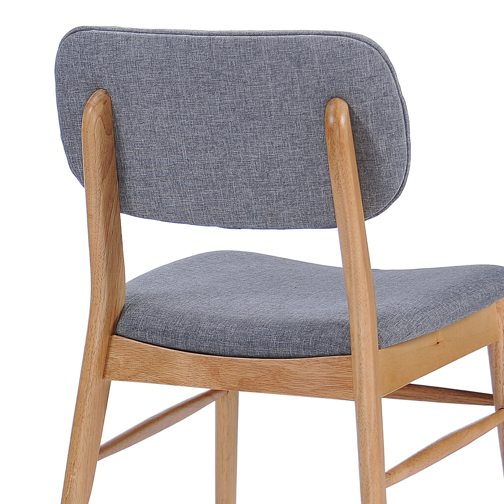 Set of 2 Mid-Century Upholstered Dining Chair with Rubberwood Frame