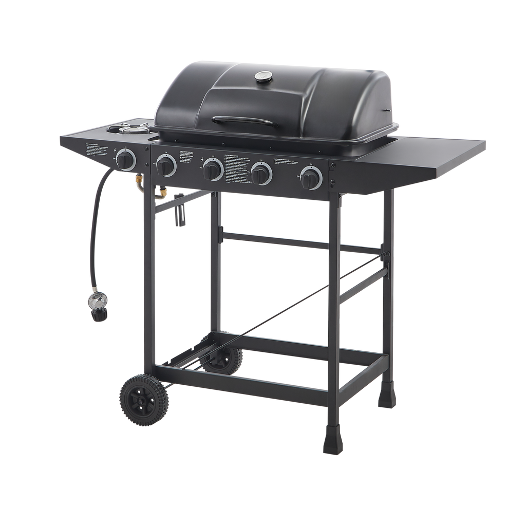 4 Burner BBQ Propane Gas Grill with Side Burner