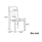 TREXM Vintage Style Dining Chair Set with 4 Upholstered Chairs