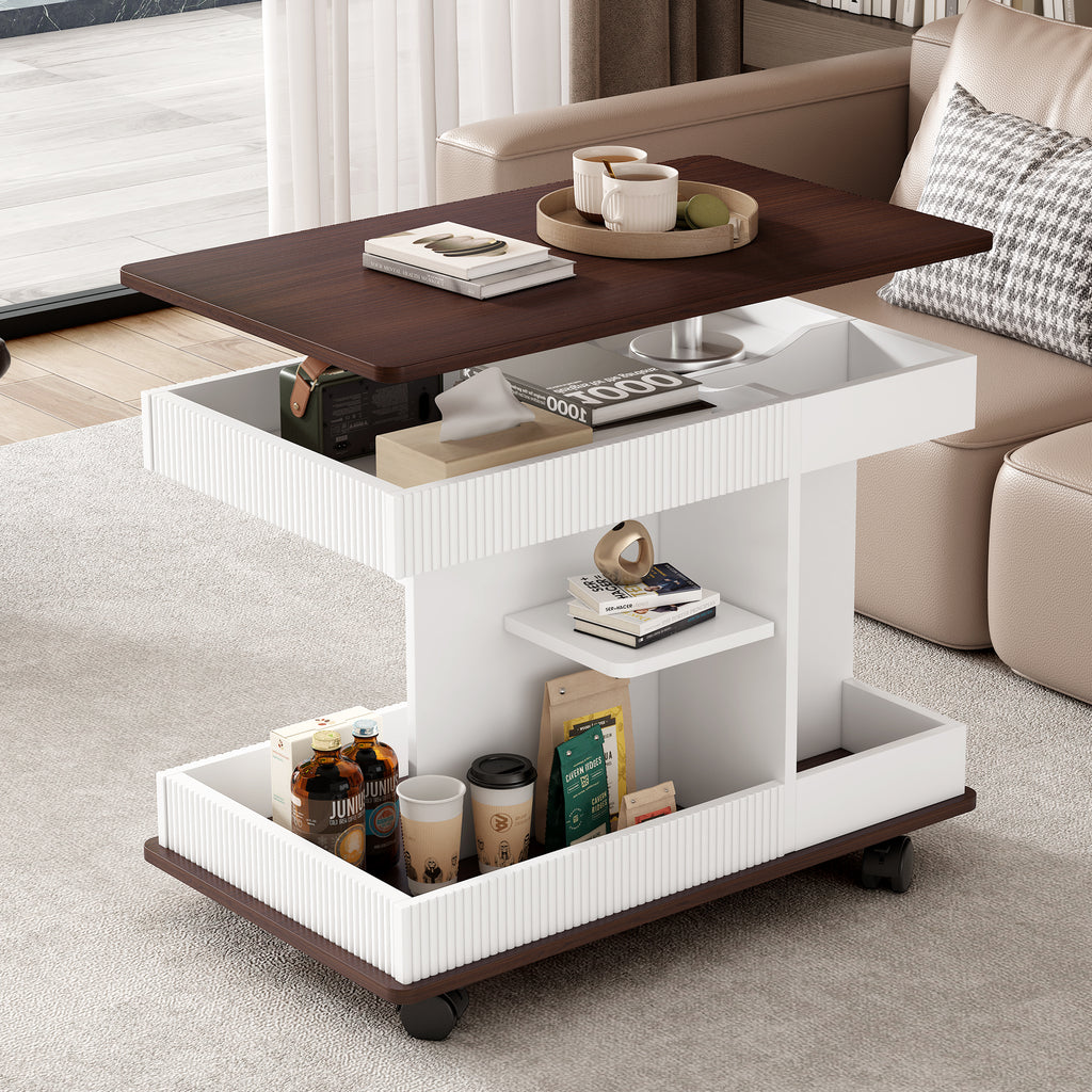 U-Can Adjustable End Table with Wheels