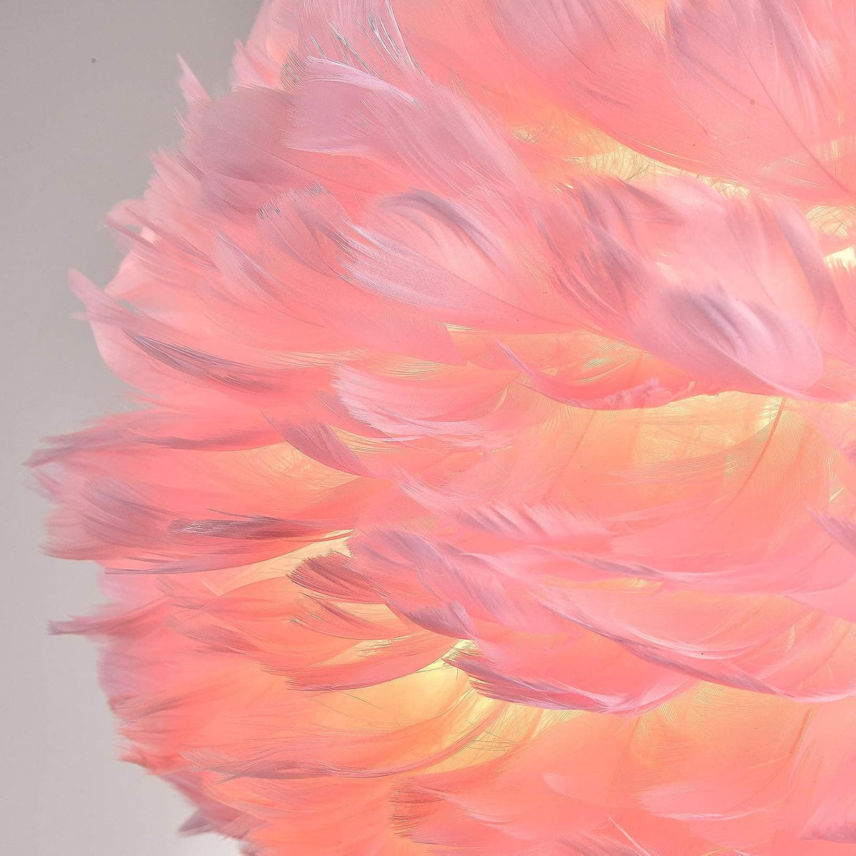 Pink Feather Chandelier, 3-Light Ceiling Fixture, 17.7 Inches