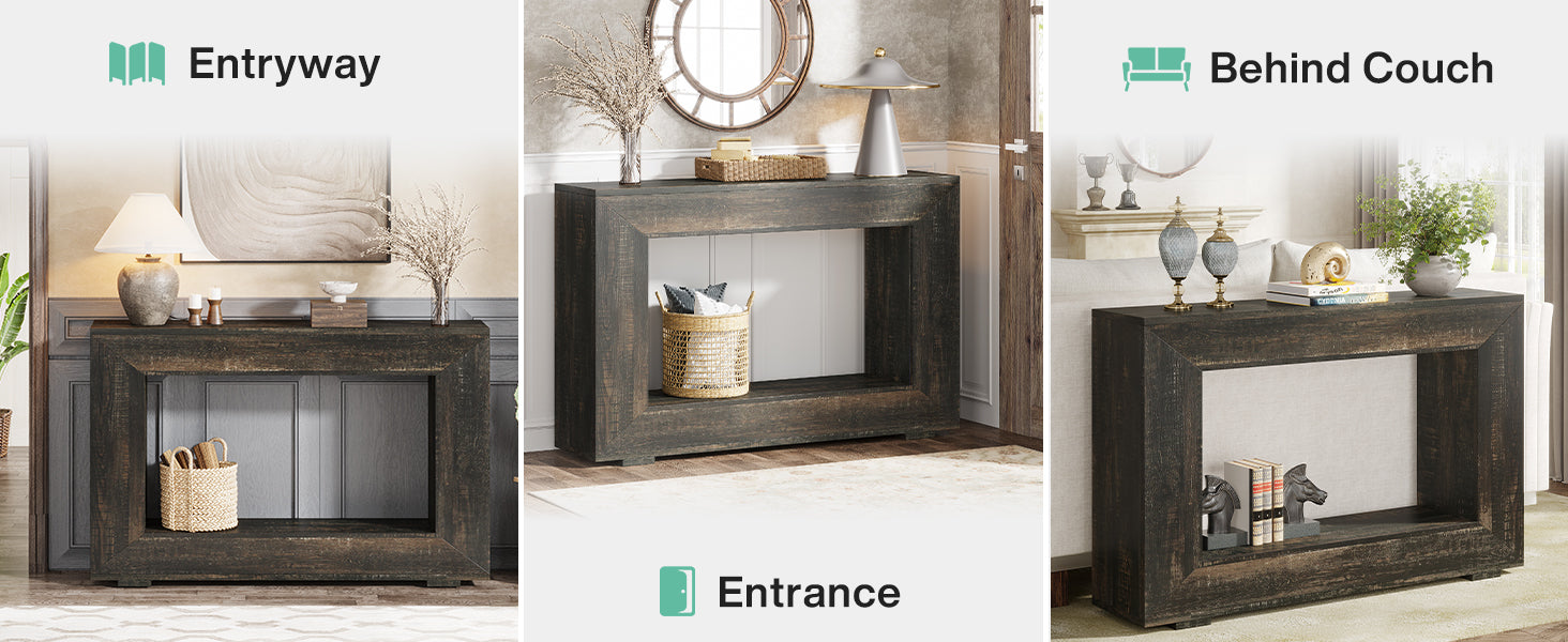 47" Farmhouse Console Table with Storage