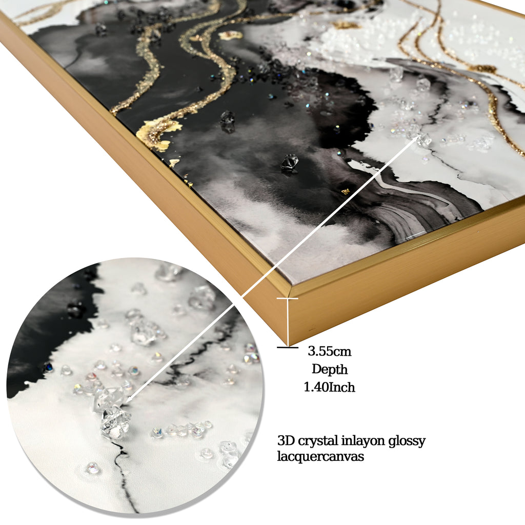 Eclipse Modern Black White & Gold Abstract Set