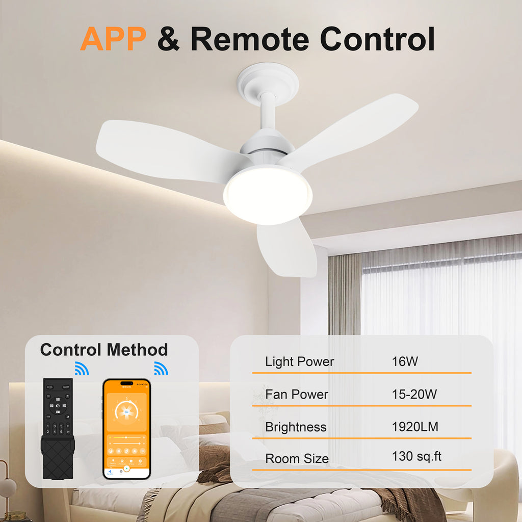 24.4" Modern Ceiling Fan
