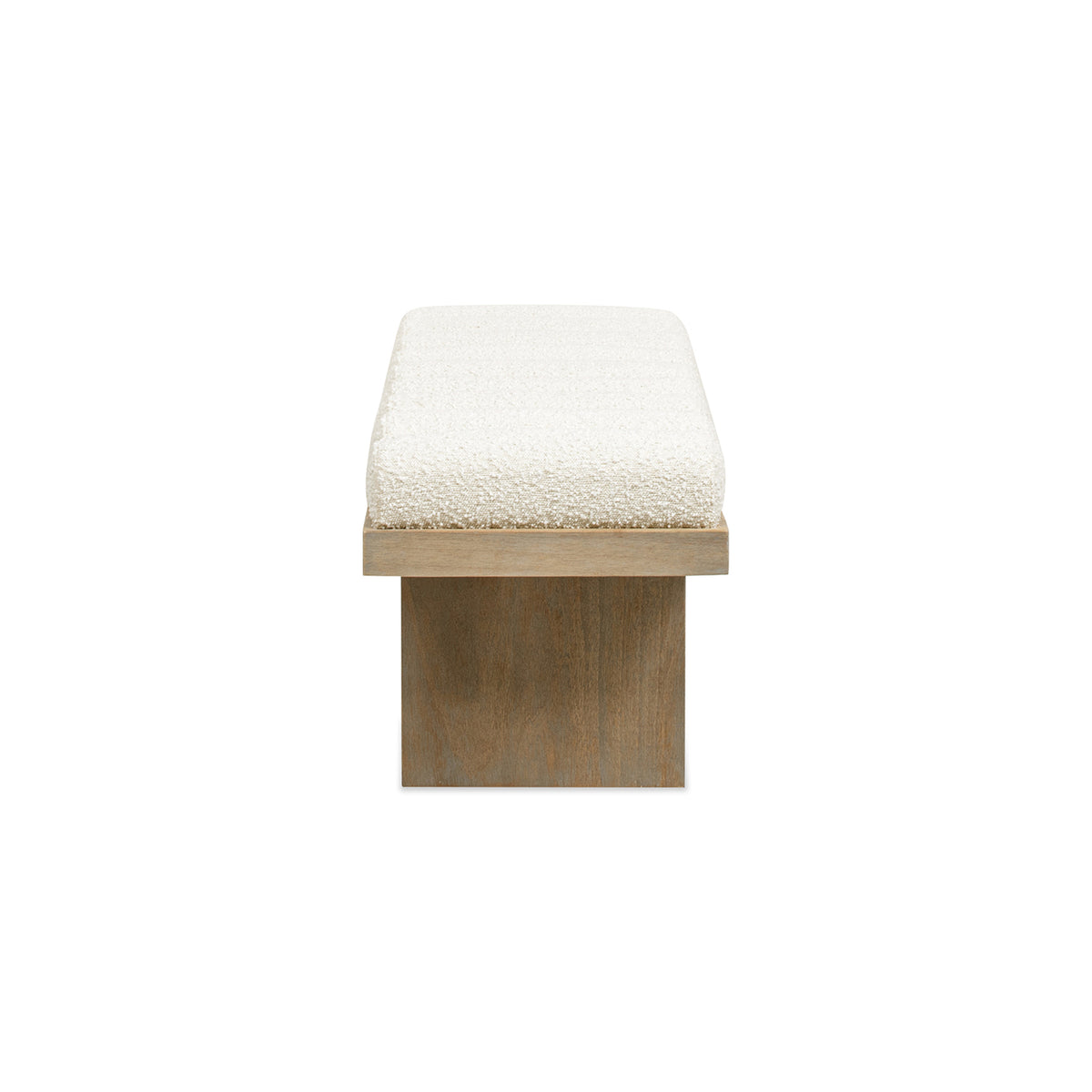Bella 52-Inch Upholstered Accent Bench, Ivory White Boucle