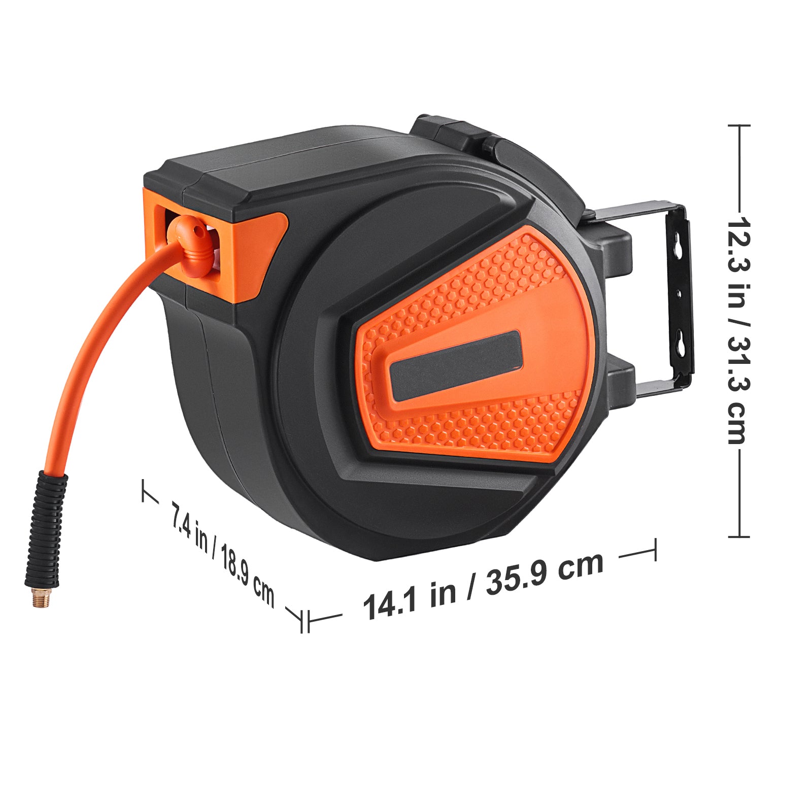 Retractable Air Hose Reel with 50 FT Hybrid Hose
