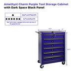 Rolling Metal Tool Chest with 6 Drawers - Purple