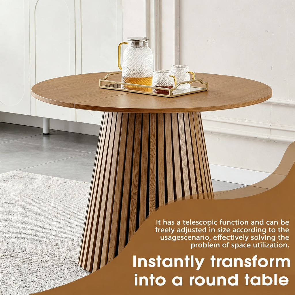 Flexible and Extendable Wooden Dining Table