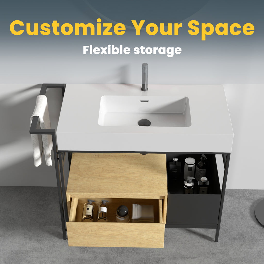 Forte 36" Industrial Style Modular Bathroom Vanity