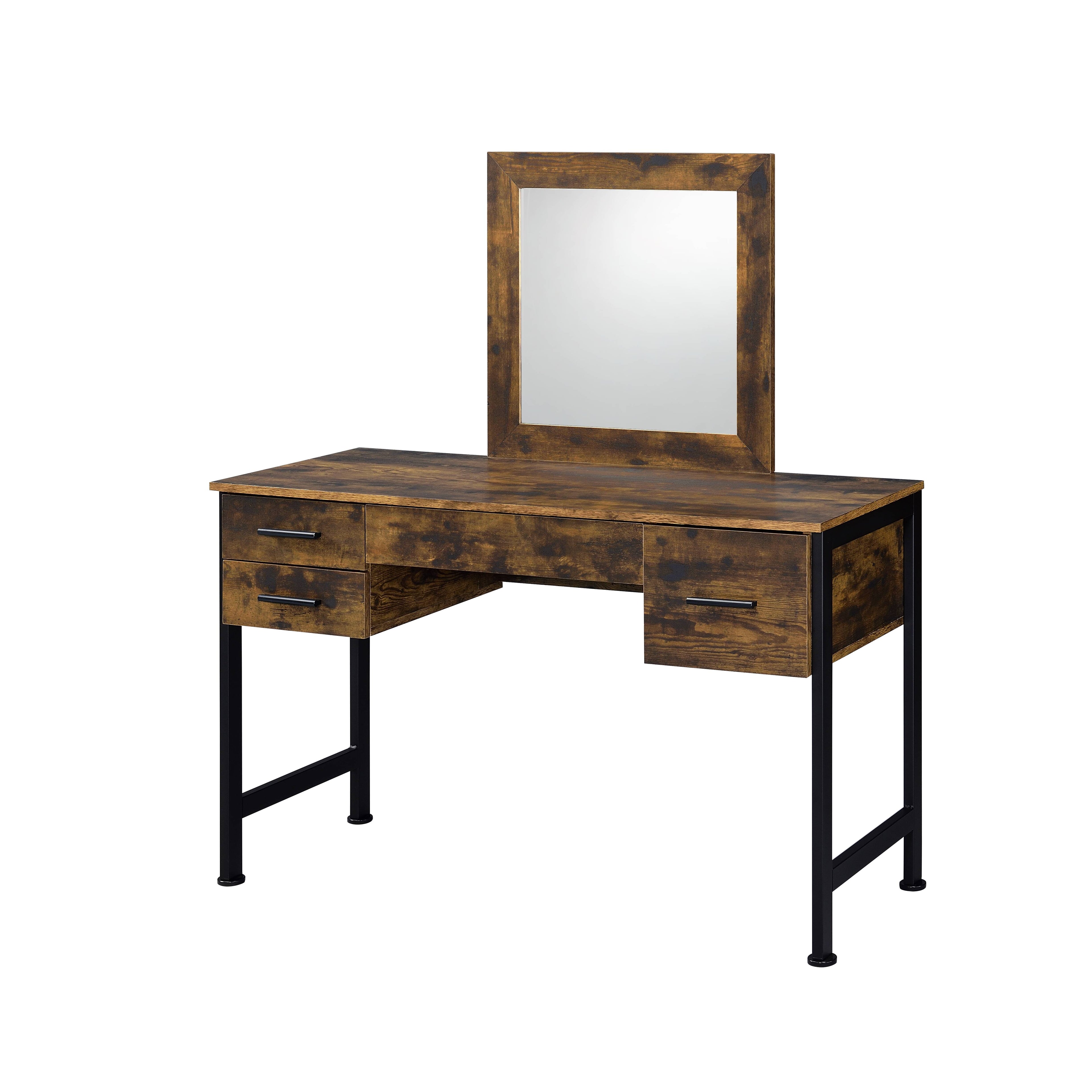 Juvanth Rustic Vanity & Dresser Mirror Set