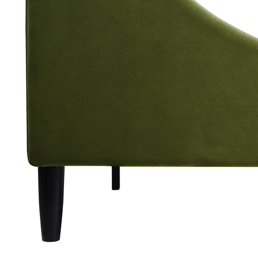 Aspen Vertical Tufted Headboard Platform Bed Set, King, Olive