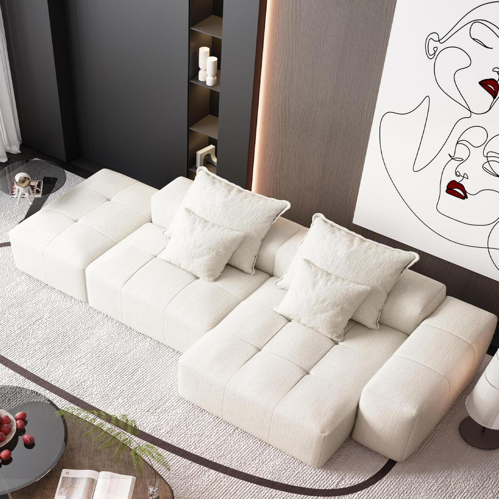Modern Oversized Modular Sectional Sofa with Ottoman