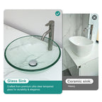 Bathroom Artistic Tempered Crackle-Glass Vessel Sink