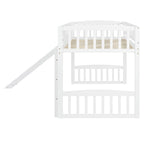 Twin Size Loft Bed With Slide And Ladder - White