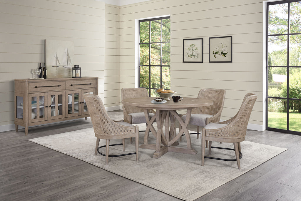 54" Round Dining Table with 18" Removable Leaf